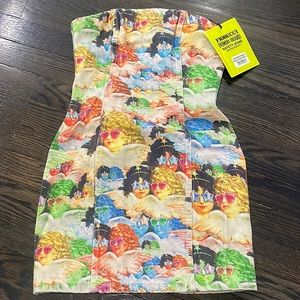 fiorucci angels print denim dress
